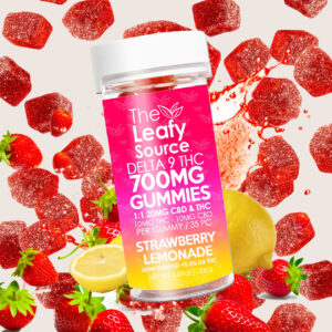 The Leafy Source 700mg 1:1 CBD and THC Delta 9 Gummies – Strawberry Lemonade